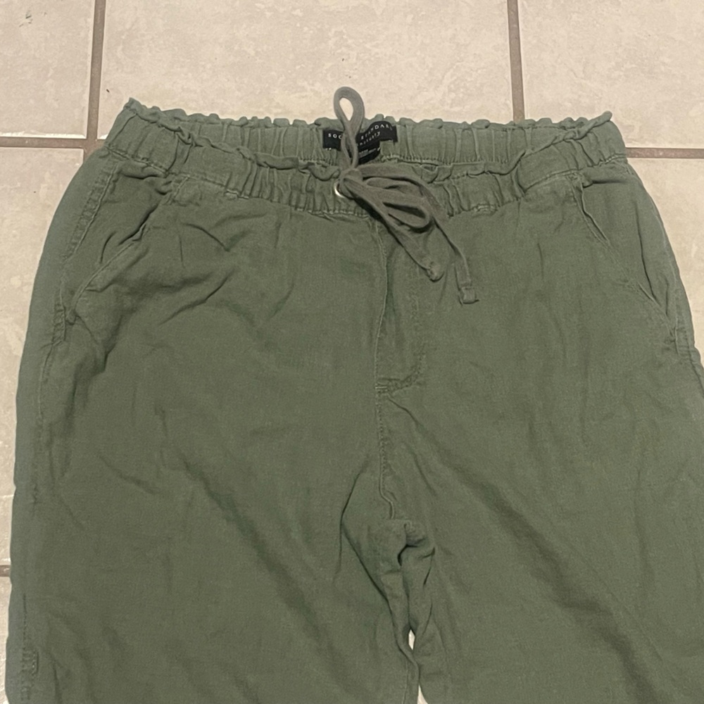 Social Standard‎ Women’s Y2K Olive Green Ankle-Length Jogger Pants Size Medium - Picture 2 of 10